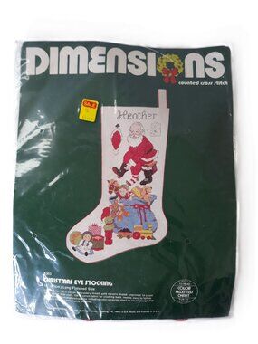 New Dimensions Counted Cross Stitch Christmas Eve Stocking 16" Long